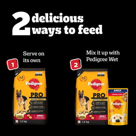 Pedigree Pro Adult Large Breed | 10 Kg Dry Dog Food | Vet Trusted Brand (18 Months Onwards)