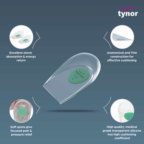Tynor Heel Cup Silicone White Small Pack Of 2