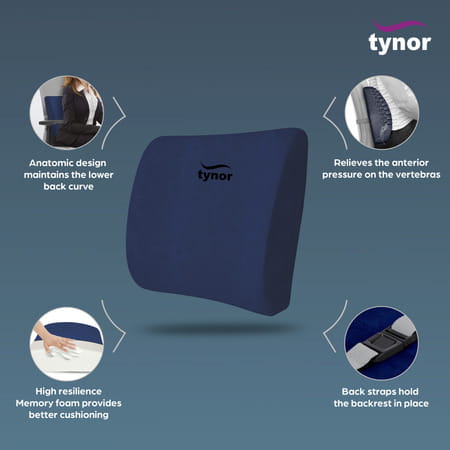 Tynor Lumbo Back Rest Urbane | Blue | Universal Size | 1 Unit