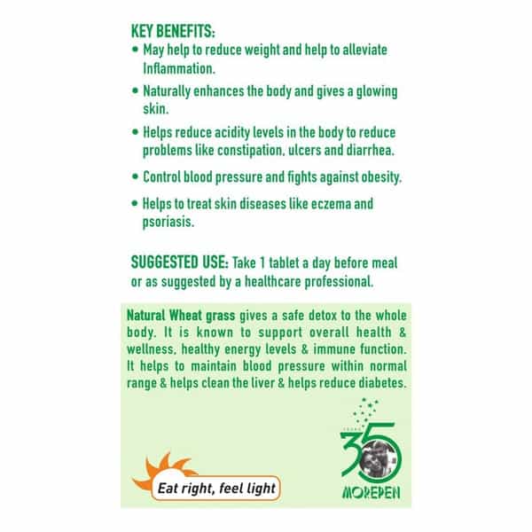 Dr. Morepen Wheat Grass Superfood Tablets 1000Mg - 60 Tablets