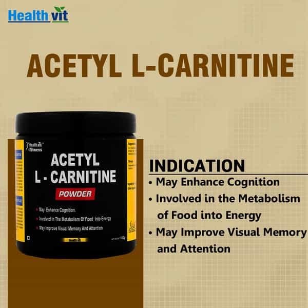 Healthvit Fitness Acetyl L - Carnitine Powder - 100Gm