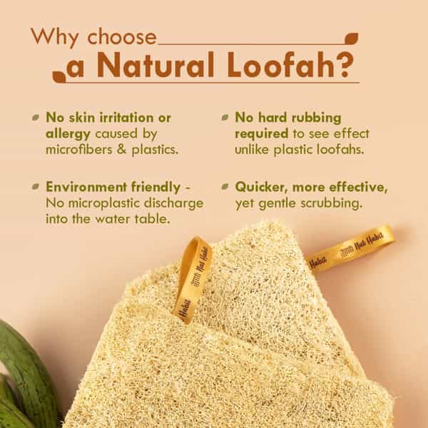 Nat Habit Natural Sun Dried Bath Loofah Sustainable Handmade Pack Of 2