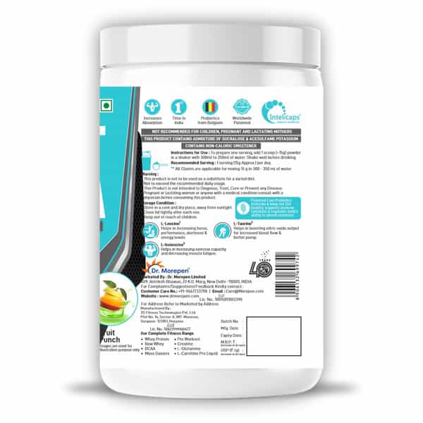 Dr. Morepen Muscle Food Eaa+Bcaa Fruit Punch - 450Gm