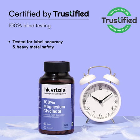 Hk Vitals Magnesium Glycinate (1682Mg) 60 Tablets | For Better Sleep Quality & Muscle Recovery