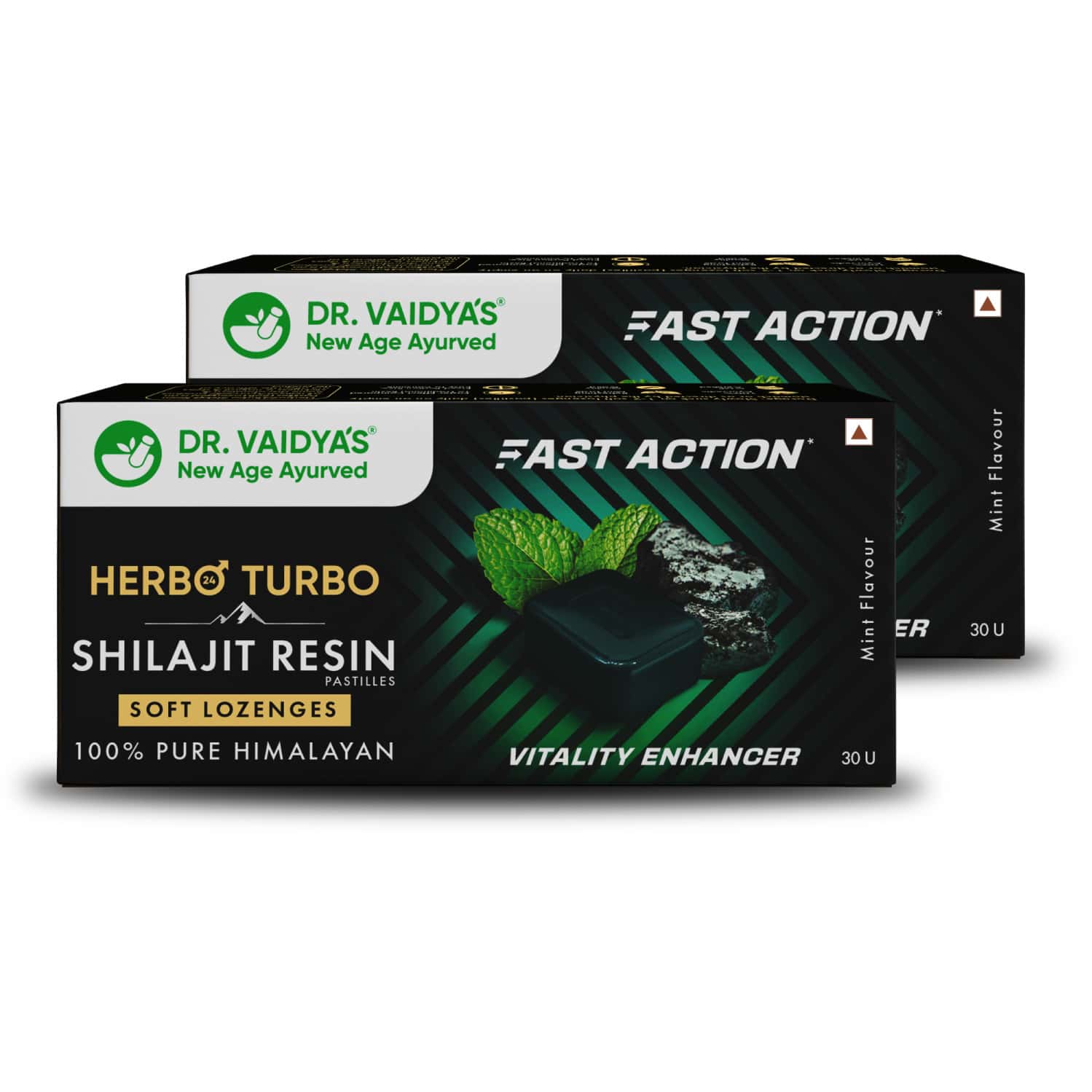 Dr. Vaidya's Herbo24turbo Shilajit Resin Lozenges (pastilles) | Mint Flavour | 30n (pack Of 2)