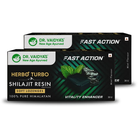 Dr. Vaidya'S Herbo24turbo Shilajit Resin Lozenges (Pastilles) | Mint Flavour | 30n (Pack Of 2)