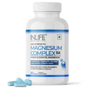 Inlife Magnesium Supplement 2000mg | For Sleep Focus Muscles Immunity - 60 Tablets
