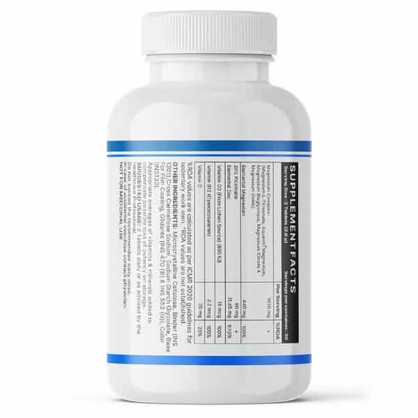 Inlife Magnesium Supplement 2000Mg | For Sleep Focus Muscles Immunity - 60 Tablets