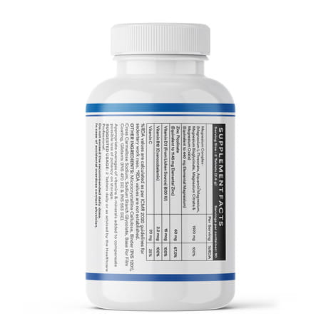 Inlife Magnesium Supplement 2000mg | For Sleep Focus Muscles Immunity - 60 Tablets