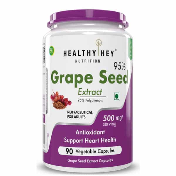 Healthyhey Nutrition Grape Seed Extract | Maximum Strength | 90 Veg. Caps