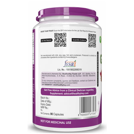 Healthyhey Nutrition Grape Seed Extract | Maximum Strength | 90 Veg. Caps