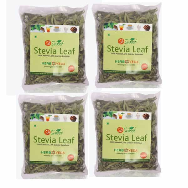 So Sweet Stevia 25 Gms Stevia Leaves 100% Natural Sweetener - Sugarfree (Pack Of 4)