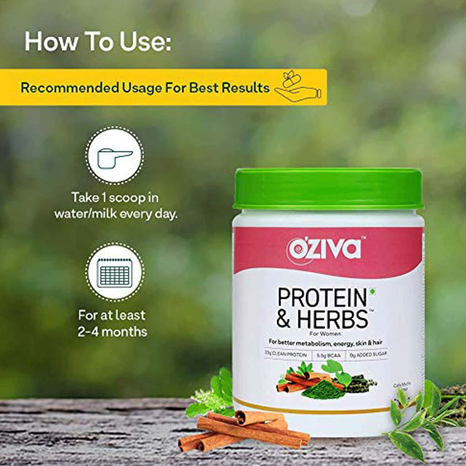 Buy OZIVA PROTEIN & HERBS WOMEN CHOCOLATE (1KG + BLACK SHAKER) FOR