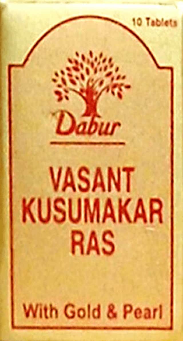 Dabur Vasant Kusumakar Ras With Gold And Pearl Tablet 10