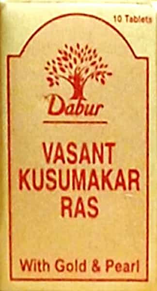 Dabur Vasant Kusumakar Ras With Gold And Pearl Tablet 10
