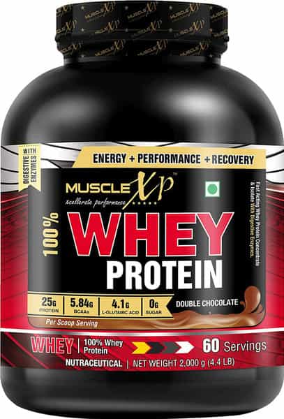 Musclexp 100% Whey Protein (New Whey Gold Standards) - 2Kg (4.4 Lbs) Double Chocolate