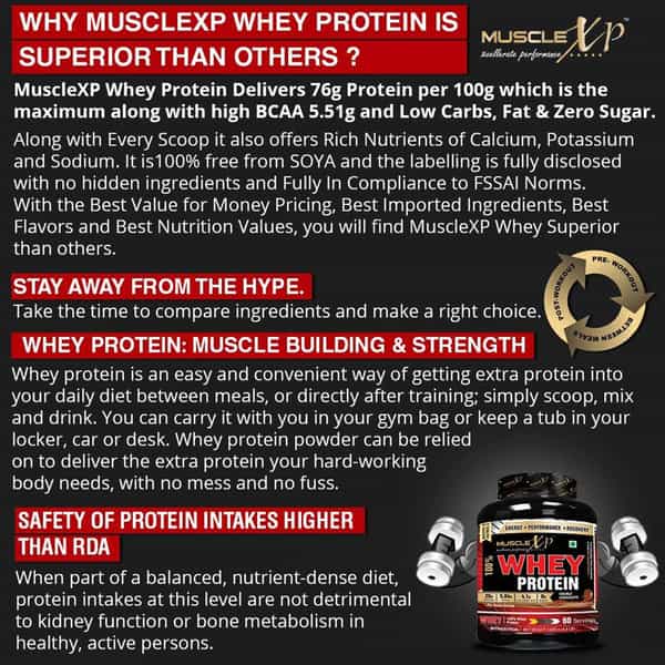 Musclexp 100% Whey Protein (New Whey Gold Standards) - 2Kg (4.4 Lbs) Double Chocolate