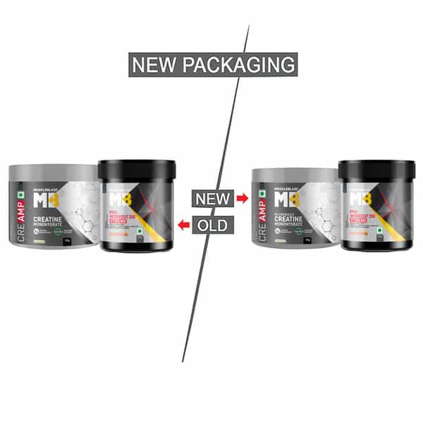 Muscleblaze Pre Workout 200 Xtreme Fruit Punch Powder 100G & Creatine Monohydrate Creamp Powder 100G