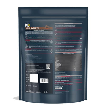 Muscleblaze Super Gainer Xxl | For Muscle Mass Gain (Cookies & Cream | 2Kg / 4.4Lbs | 20 Servings)