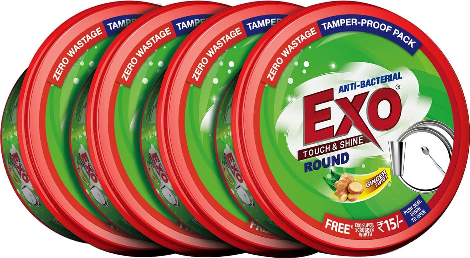 Exo Round Dish Wash Bar - 700 G (Pack Of 4)