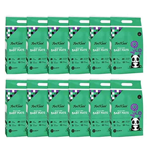 Arokleen 60 X 60 Cm Baby Disposable Changing Mats Urine Protector Underpad Pack 12 ( 120 Counts )
