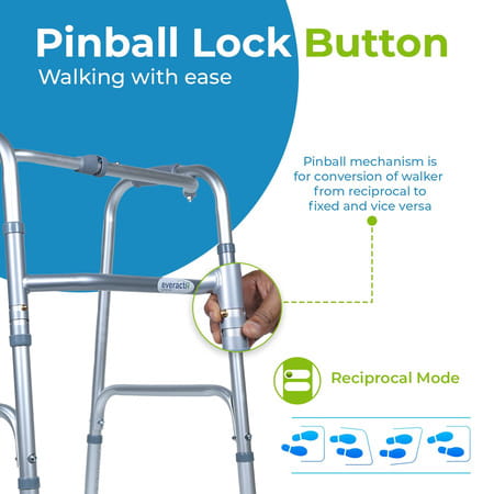Everactiv Aluminium Walker | 8 Level Height Adjustable