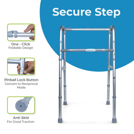 Everactiv Aluminium Walker | 8 Level Height Adjustable