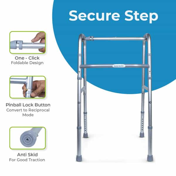 Everactiv Aluminium Walker | 8 Level Height Adjustable