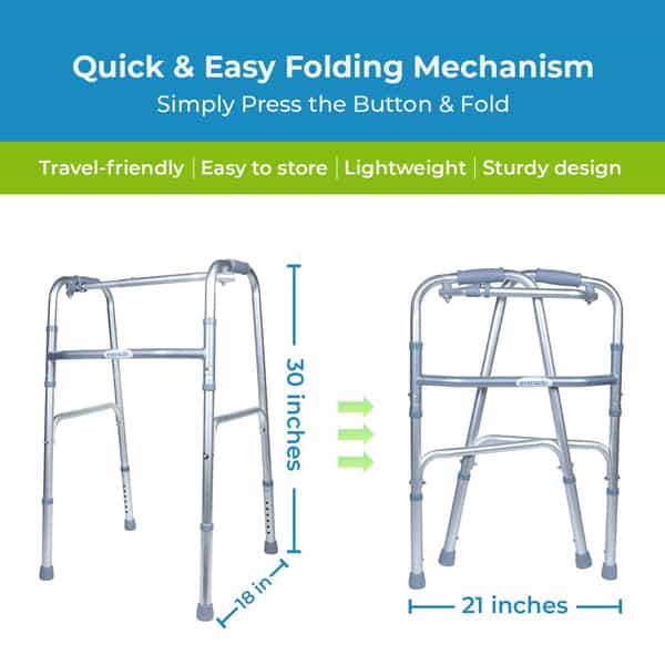 Everactiv Aluminium Walker | 8 Level Height Adjustable