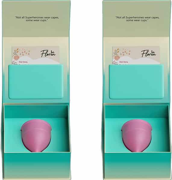 Floren Reusable Menstrual Cup For Women With Pouch |Fda Approved( Tiny ) - Pack Of 2