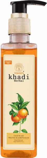 Vagad's Khadi Orange & Lemongrass Face Wash 200Ml | Deep Cleanse Pores & Remove Dirt