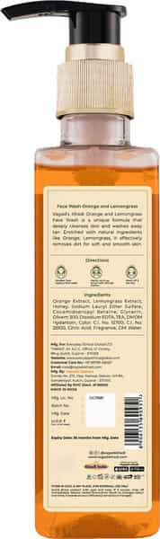 Vagad's Khadi Orange & Lemongrass Face Wash 200Ml | Deep Cleanse Pores & Remove Dirt
