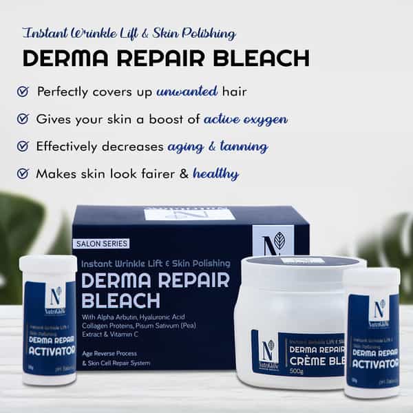 Nutriglow Advanced Organics Derma Repair Cream Bleach Kit 700Gm