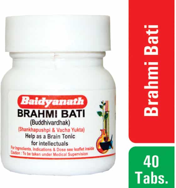 Baidyanath Asli Ayurved Brahmi Bati (Buddhi.) Smy 40 Tablets (Pack Of 2)