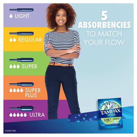 Tampax Pearl Super Plastic | Unscented Tampons 18 Counts