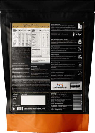 Musclexp Beginner'S Protein Chocolate Fudge 1kg Pouch (2.2 Lb) X Pack Of 3