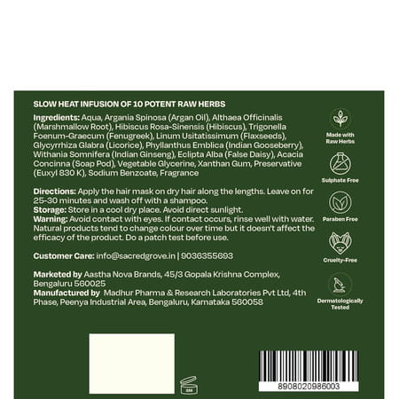 Sacred Grove Marshmallow Root Condition & Repair Hair Mask - 200 Gms