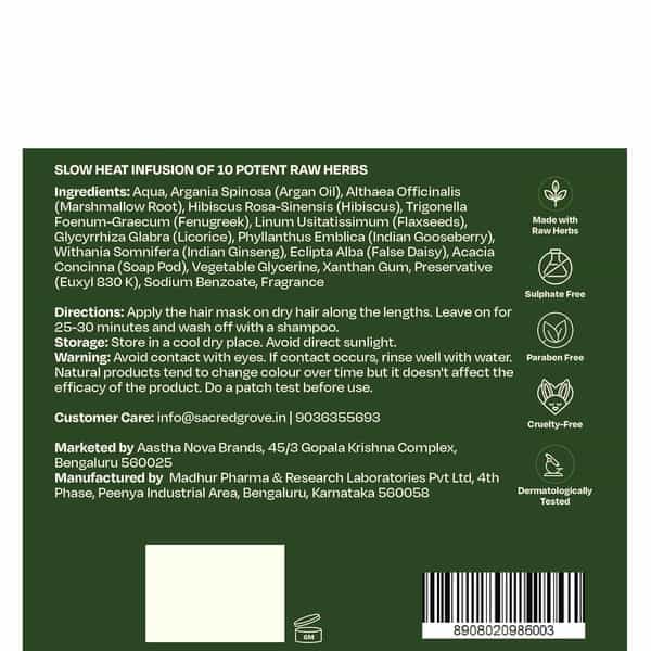 Sacred Grove Marshmallow Root Condition & Repair Hair Mask - 200 Gms