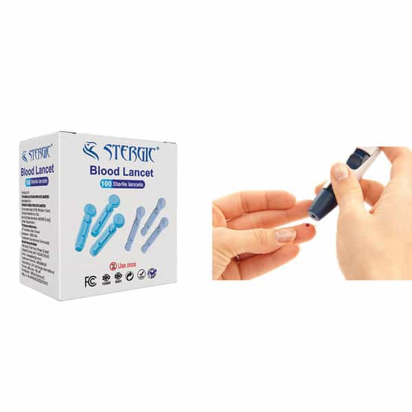 Stergic High Quality Blood Lancets For Glucose Testing Ultra-Thin Needle & Universal Round Shape