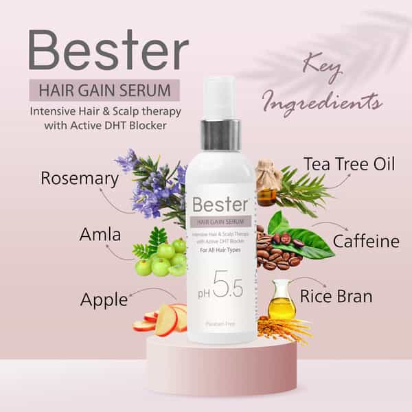 Bester Hair Gain Serum 100 Ml | For All Hair Types | Paraben Free (Pack Of 2)