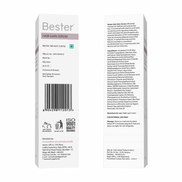 Bester Hair Gain Serum 100 Ml | For All Hair Types | Paraben Free (Pack Of 2)