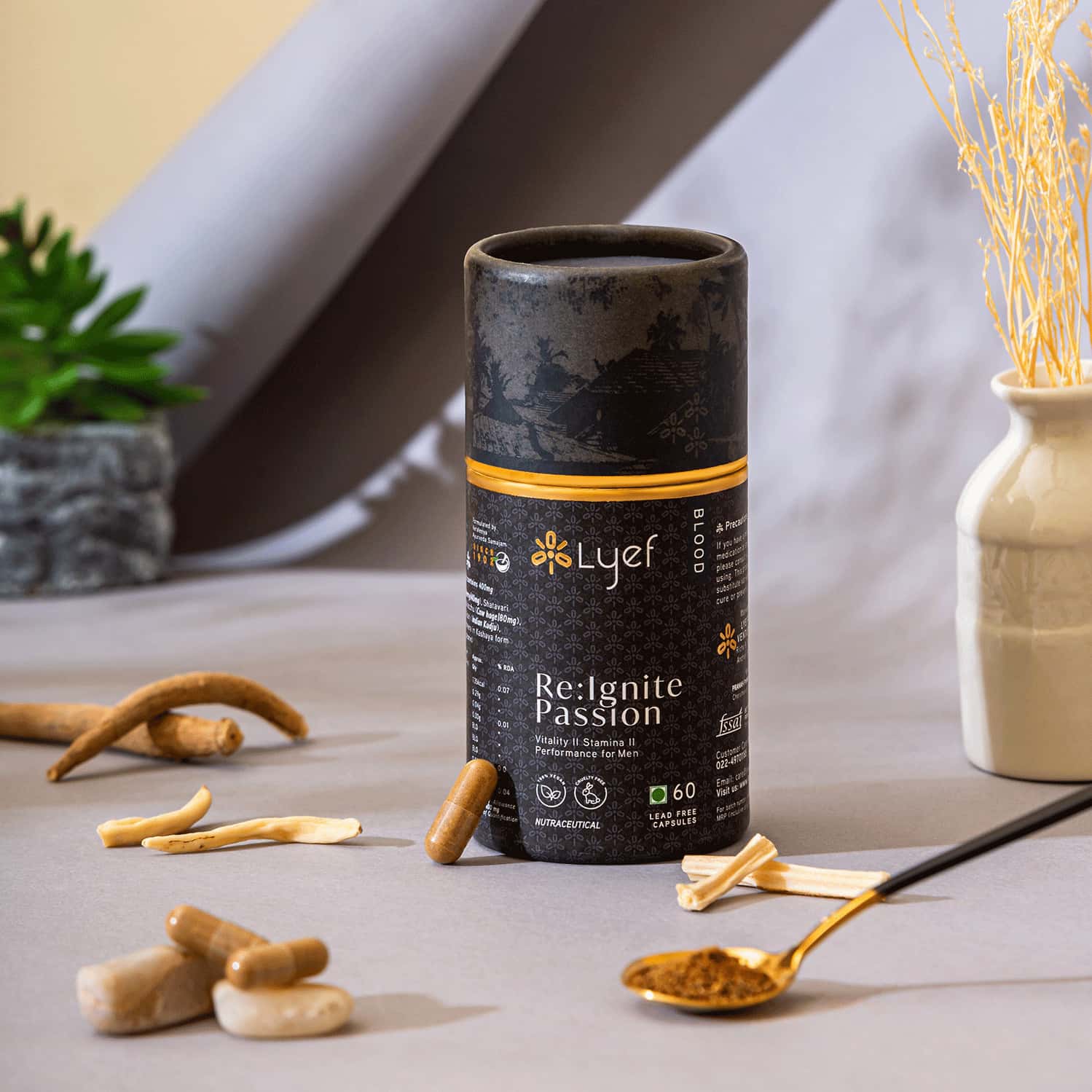 Lyef Reignite Passion (Ayurveda Supplements For Men | Ayurveda Supplements 100% Vegan)