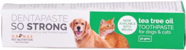 Orange Pet Nutrition Tea Tree Oil Dental Care Dentapaste For Dogs & Cats 50Gm Toothpaste With Brush