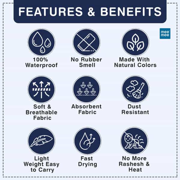 Meemee Cotton Baby Bed Protecting Mat (Navy Blue | Large)