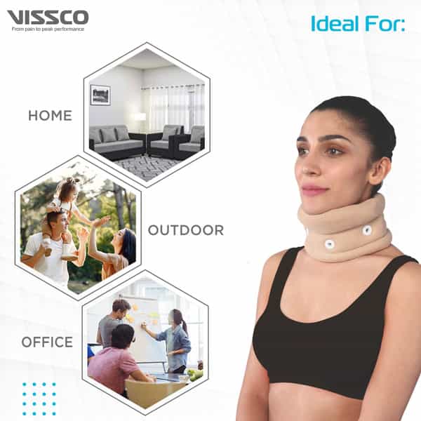 Vissco Cervical Collar With Chin Support | With Moderate Support & Stability To The Neck-Medium