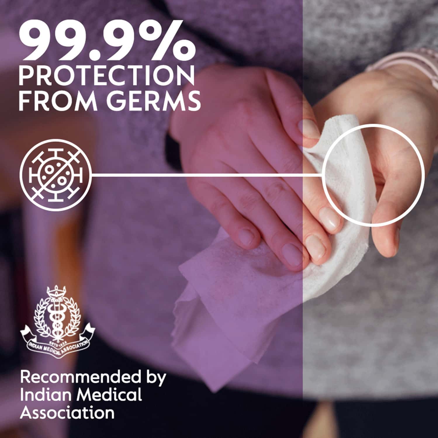 Dettol Disinfectant Sanitizer Wet Wipes For Skin & Surfaces Floral - 80 Count