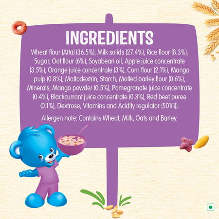 Nestle Ceregrow Multigrain Kids Cereal With Milk And Fruits 2-6 Years Box 300gm With Free Steel Bowl