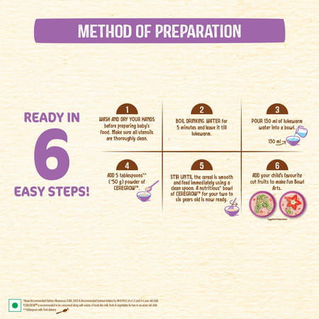 Nestle Ceregrow Multigrain Kids Cereal With Milk And Fruits 2-6 Years Box 300gm With Free Steel Bowl