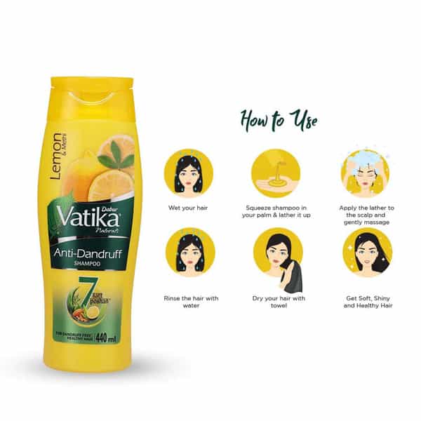 Dabur Vatika Anti Dandruff Shampoo 440 Ml