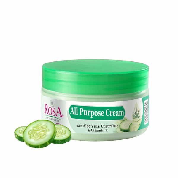 Rosa All Purpose Cream With Cucumber & Vitamin E I Moisturizing | Reduce Dryness I Pack Of 2*100Ml